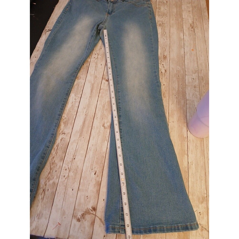 Woman's Flare Jeans Girly Pink Embroidered Bows Shein Size 27 Country Barbie - Picture 4 of 8